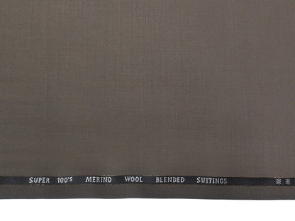 Canetti Italy Super 100s Merino Wool Blend Suiting Fabric (Olive Brown Plain)