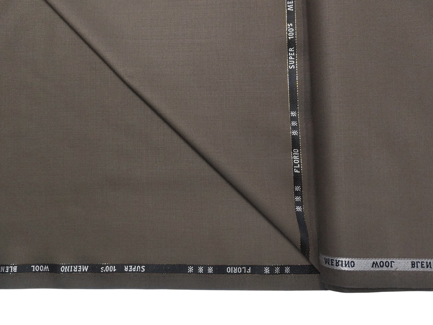 Canetti Italy Super 100s Merino Wool Blend Suiting Fabric (Olive Brown Plain)
