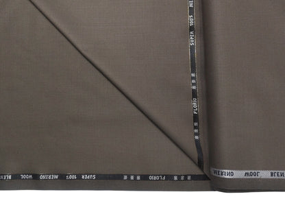 Canetti Italy Super 100s Merino Wool Blend Suiting Fabric (Olive Brown Plain)