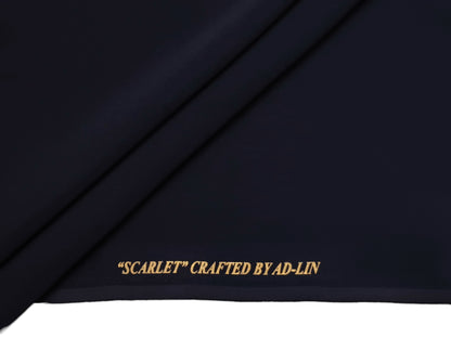 AD-LIN Imported Lachka Premium Suiting Fabric (Navy Blue, Plain)