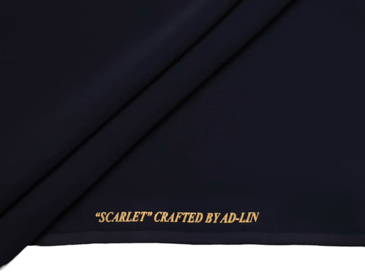 AD-LIN Imported Lachka Premium Suiting Fabric (Navy Blue, Plain)