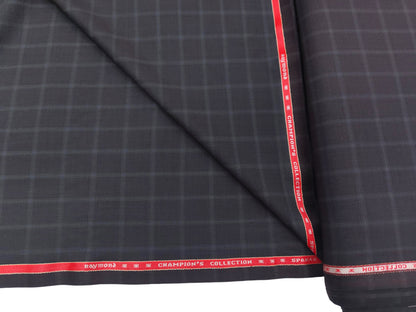 Raymond Spanax Wool Blended Stretched Suiting Fabric (Grey, Checks)