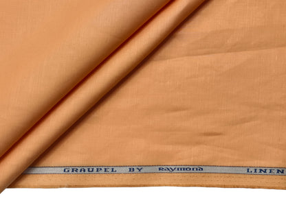Raymond Cotton Linen Blended Shirting Fabric (Orange , Plain)