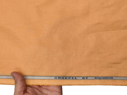 Raymond Cotton Linen Blended Shirting Fabric (Orange , Plain)
