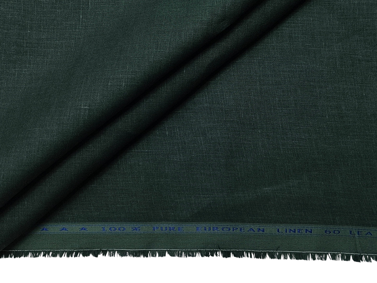100% Pure European Linen 60 LEA Shirting Fabric (Bottle Green, Plain)