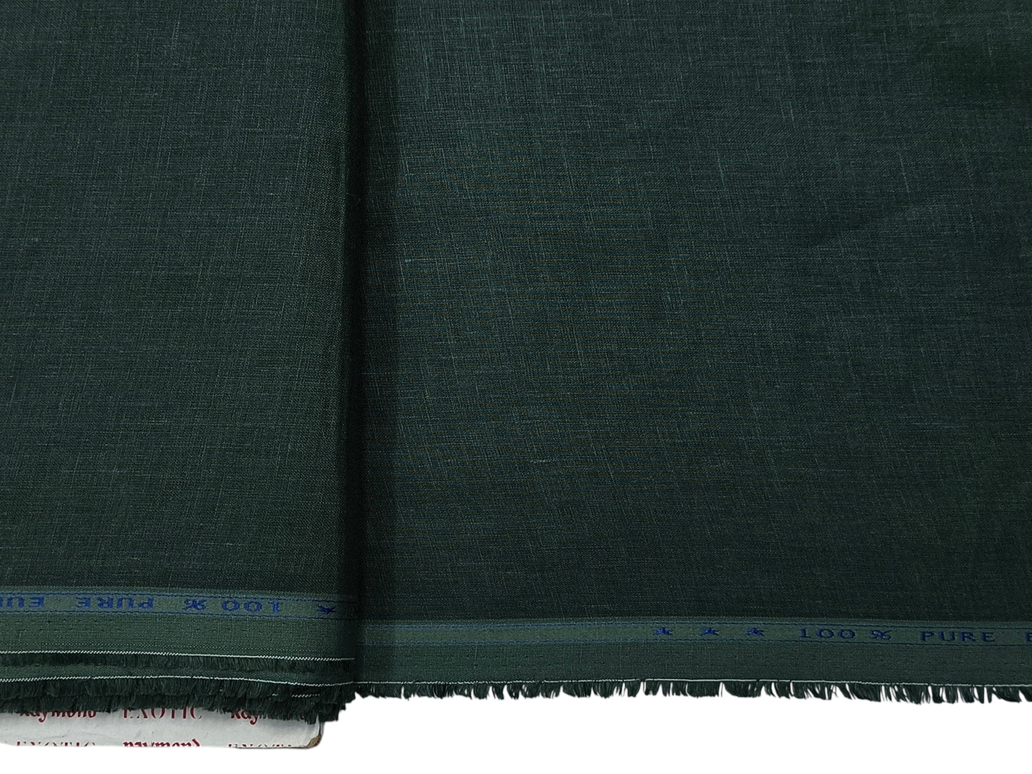 100% Pure European Linen 60 LEA Shirting Fabric (Bottle Green, Plain)