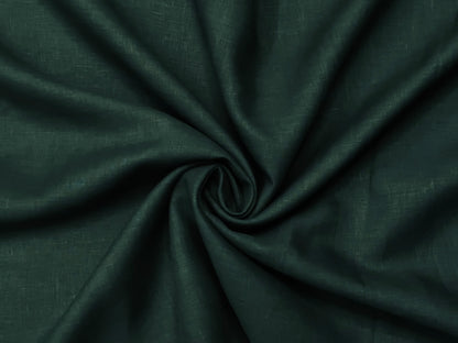100% Pure European Linen 60 LEA Shirting Fabric (Bottle Green, Plain)