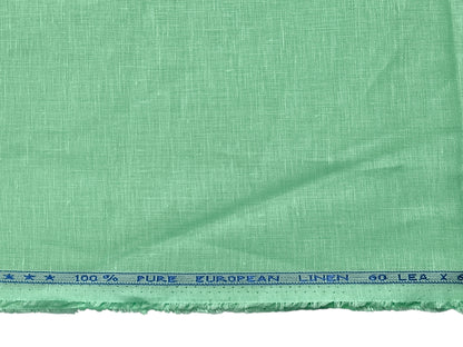 100% Pure European Linen 60 LEA Shirting Fabric (Mint Green, Plain)