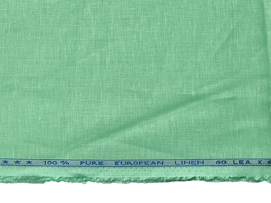 100% Pure European Linen 60 LEA Shirting Fabric (Mint Green, Plain)