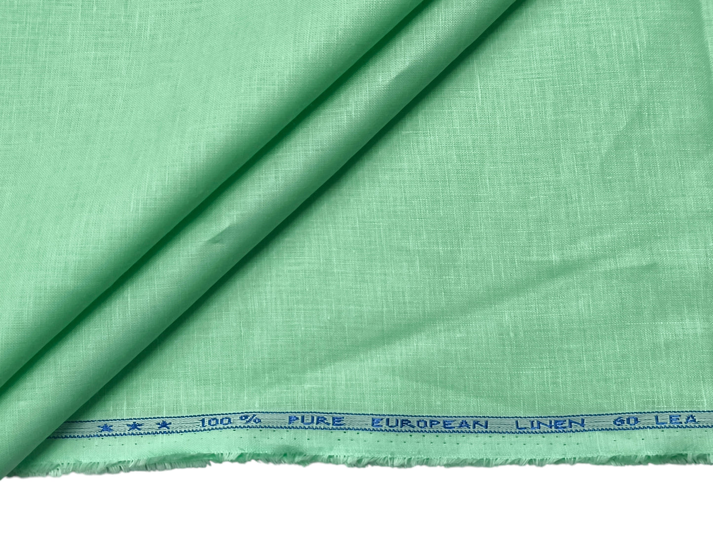 100% Pure European Linen 60 LEA Shirting Fabric (Mint Green, Plain)