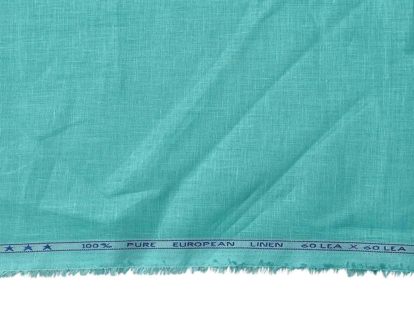 100% Pure European Linen 60 LEA Shirting Fabric (Ice Blue, Plain)