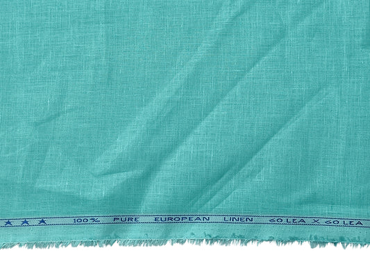 100% Pure European Linen 60 LEA Shirting Fabric (Ice Blue, Plain)