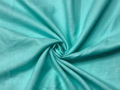100% Pure European Linen 60 LEA Shirting Fabric (Ice Blue, Plain)