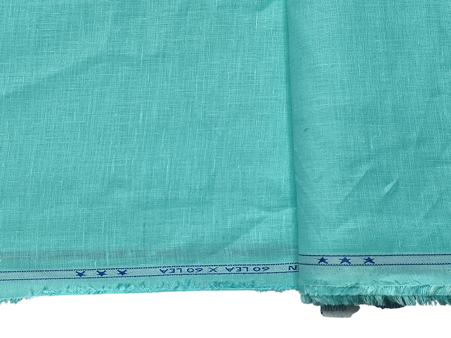 100% Pure European Linen 60 LEA Shirting Fabric (Ice Blue, Plain)