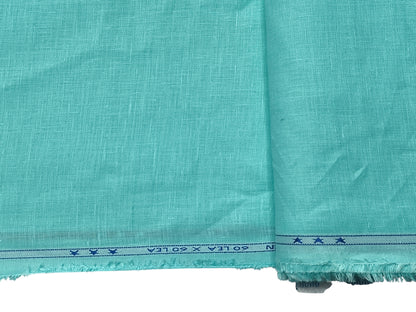 100% Pure European Linen 60 LEA Shirting Fabric (Ice Blue, Plain)