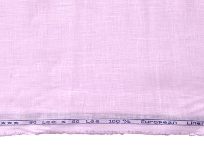 100% Pure European Linen 60 LEA Shirting Fabric (Light Pink, Plain)