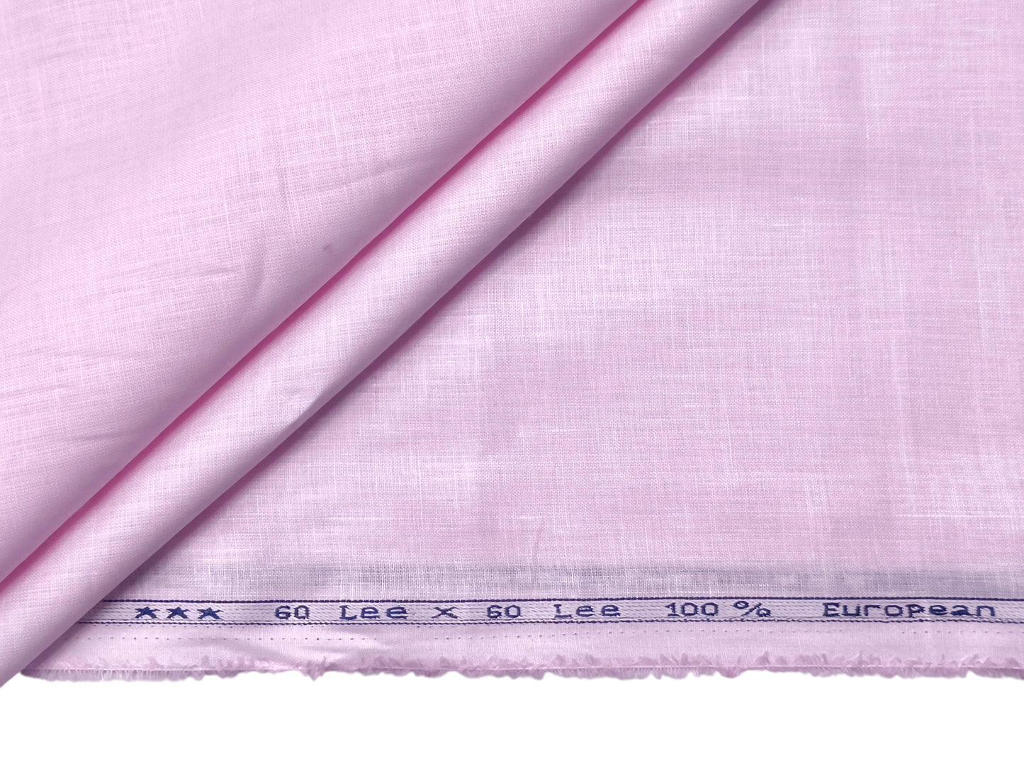 100% Pure European Linen 60 LEA Shirting Fabric (Light Pink, Plain)