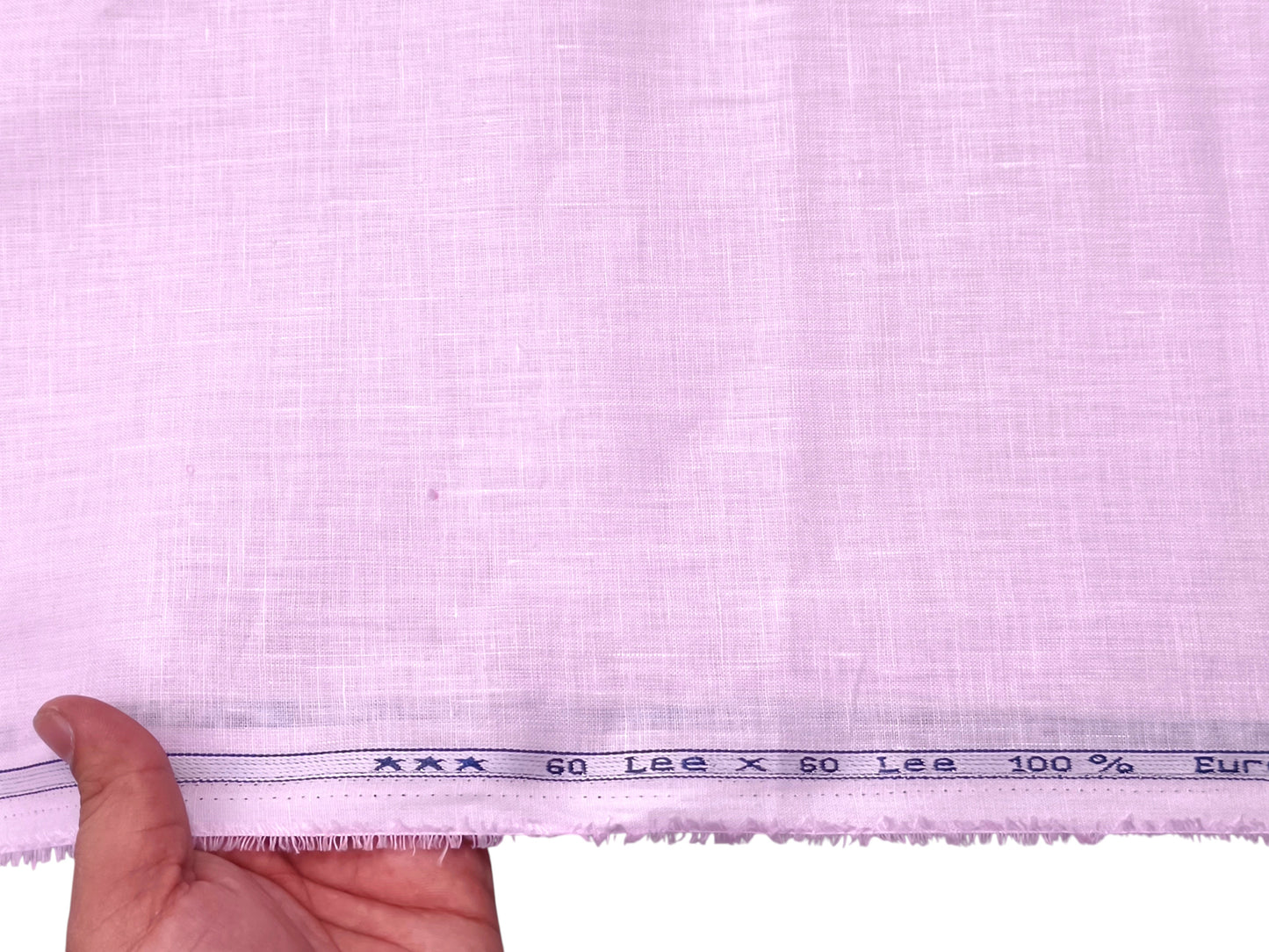 100% Pure European Linen 60 LEA Shirting Fabric (Light Pink, Plain)