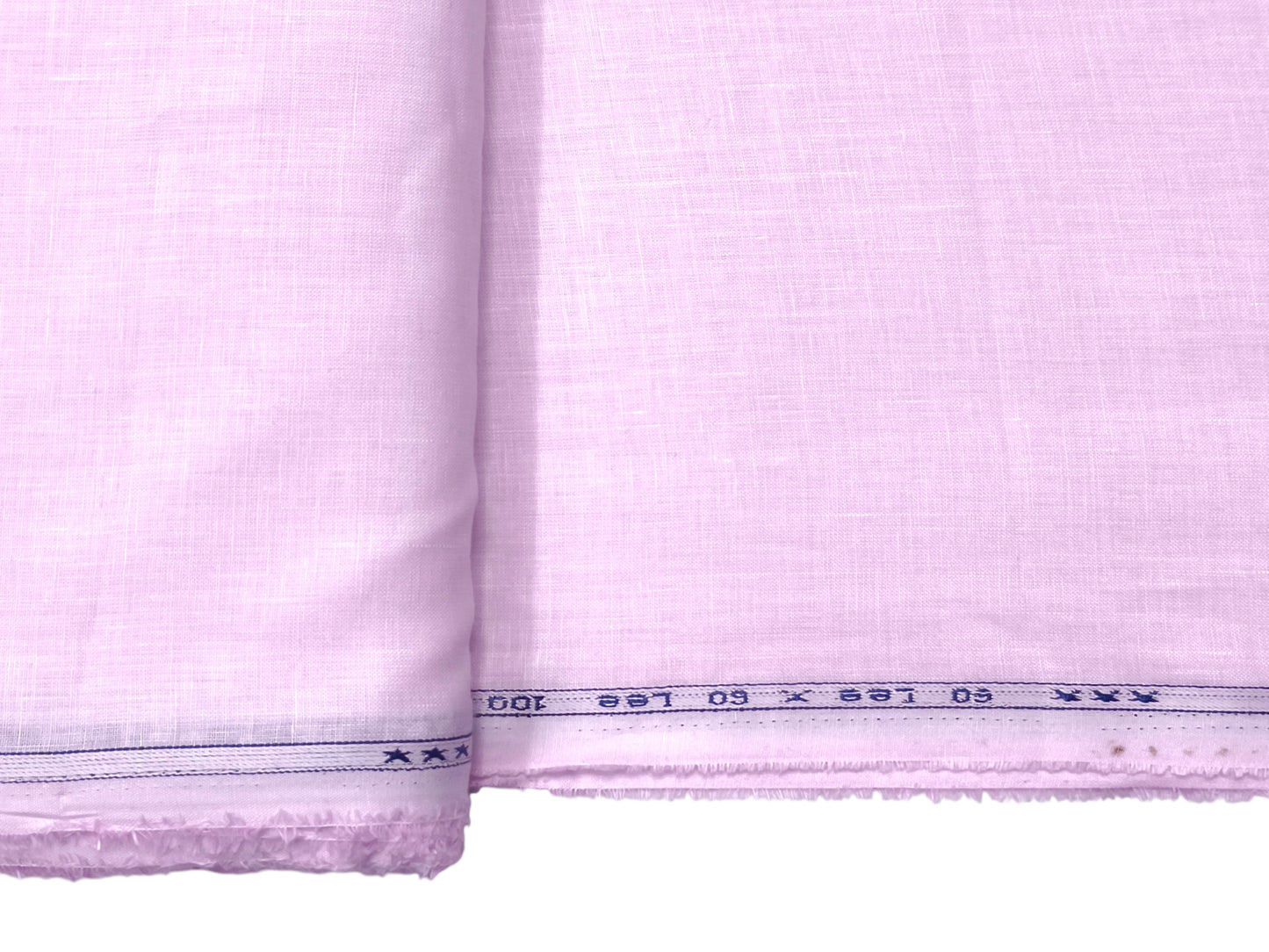 100% Pure European Linen 60 LEA Shirting Fabric (Light Pink, Plain)