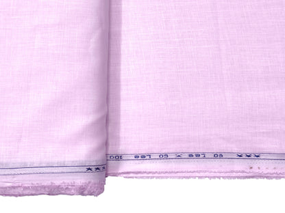 100% Pure European Linen 60 LEA Shirting Fabric (Light Pink, Plain)