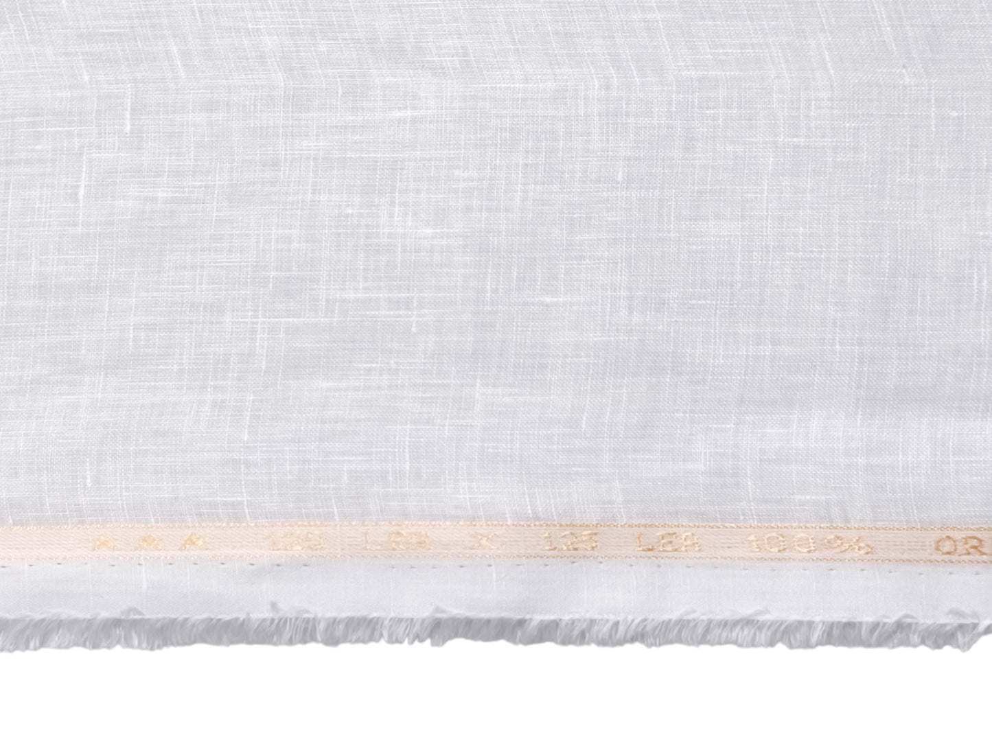100% Pure Linen 125 LEA Shirting Fabric (White , Plain)