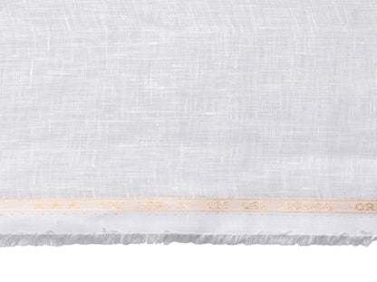 100% Pure Linen 125 LEA Shirting Fabric (White , Plain)
