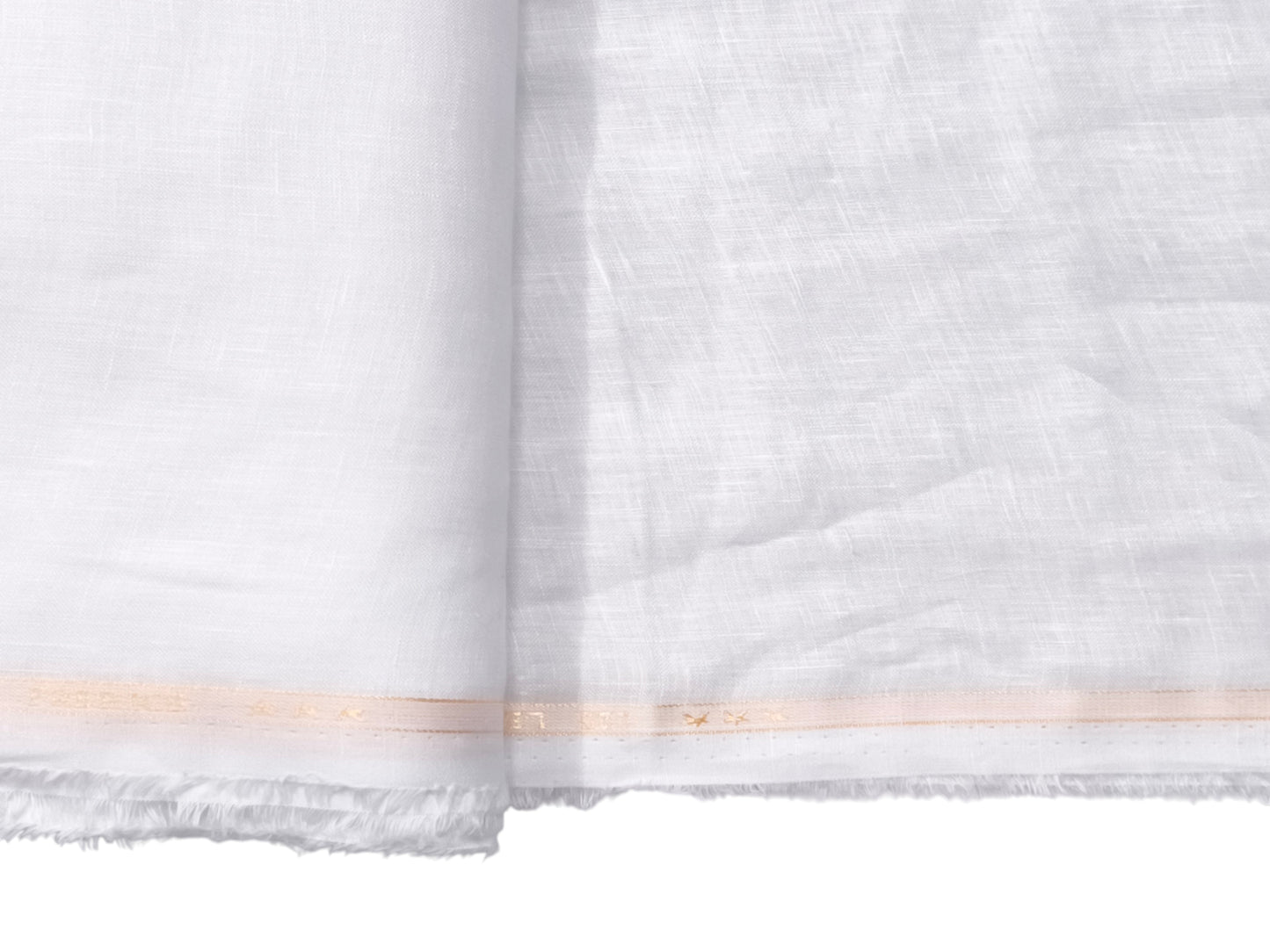 100% Pure Linen 125 LEA Shirting Fabric (White , Plain)