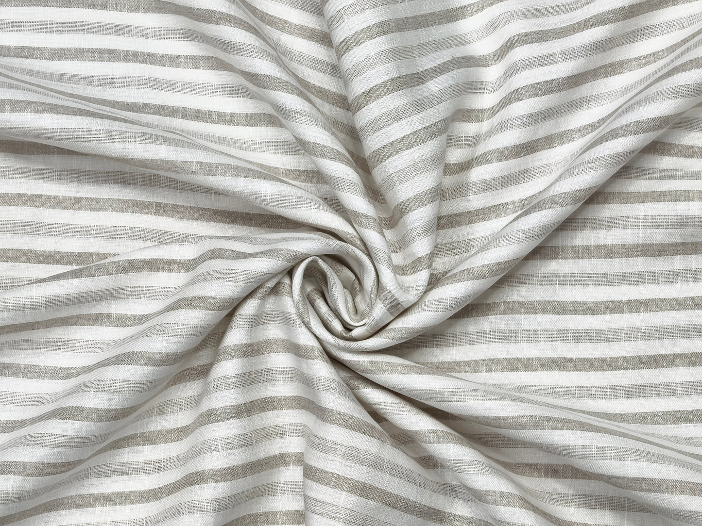 100% Pure Linen 60 LEA Shirting Fabric (Beige & Brown , Stripes)