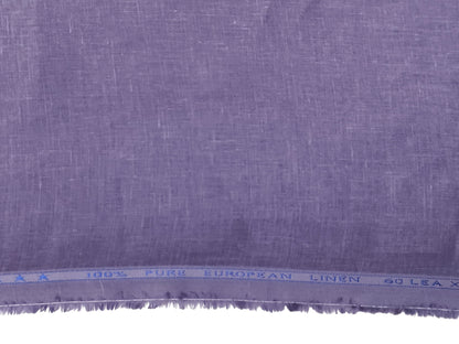 100% Pure European Linen 60 LEA Shirting Fabric (Light Violet, Plain)