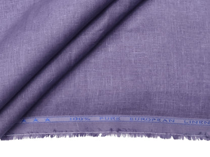 100% Pure European Linen 60 LEA Shirting Fabric (Light Violet, Plain)