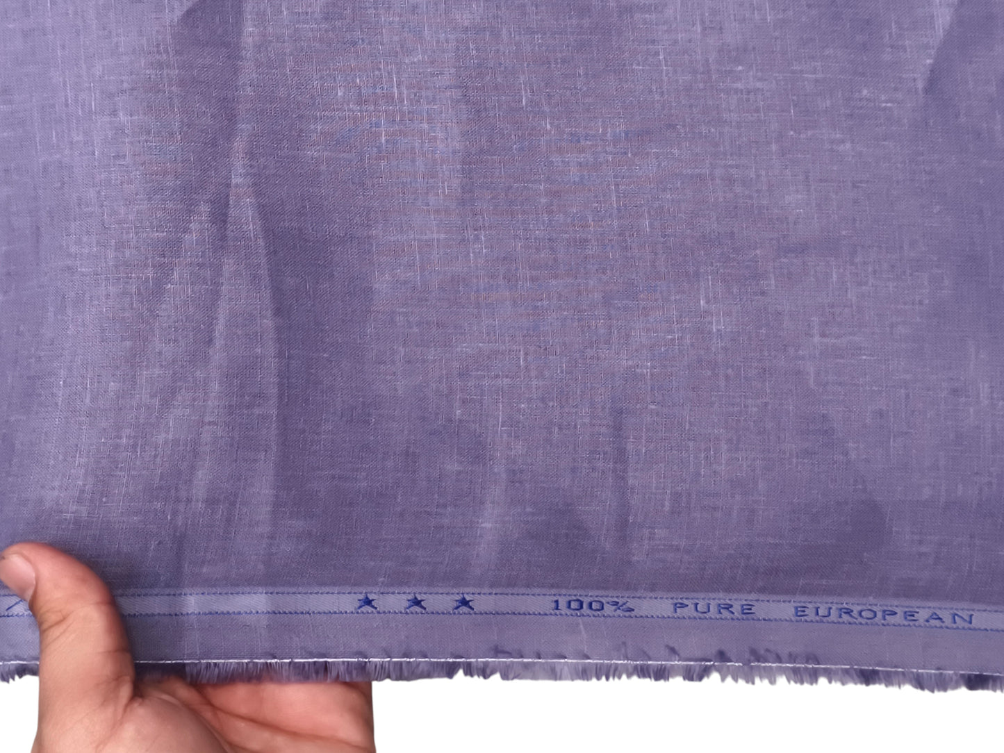 100% Pure European Linen 60 LEA Shirting Fabric (Light Violet, Plain)
