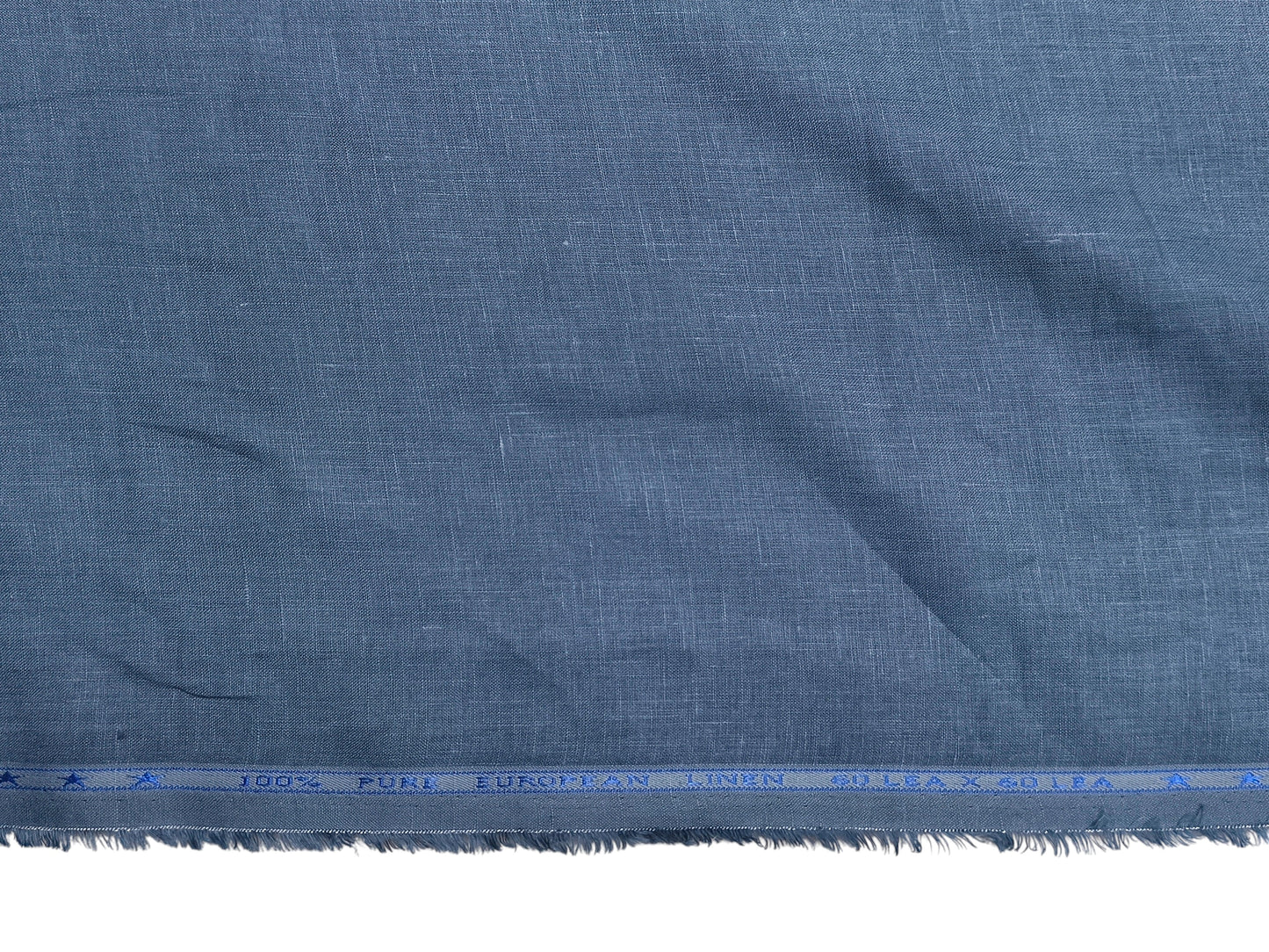 100% Pure European Linen 60 LEA Shirting Fabric (Light Prussian Blue, Plain)