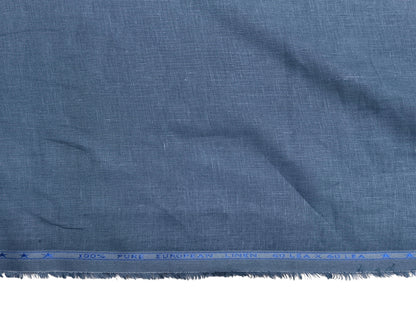 100% Pure European Linen 60 LEA Shirting Fabric (Light Prussian Blue, Plain)