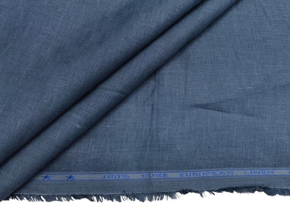 100% Pure European Linen 60 LEA Shirting Fabric (Light Prussian Blue, Plain)