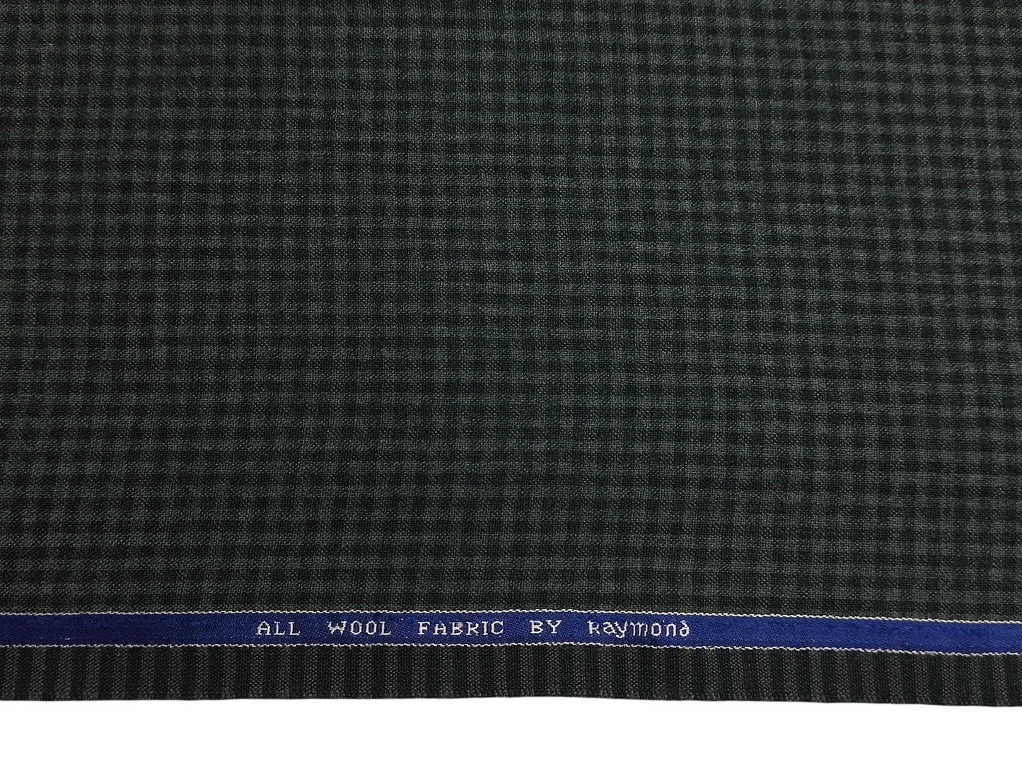 Raymond 100% Wool Premium Suiting Fabric (Green, Microchecks)