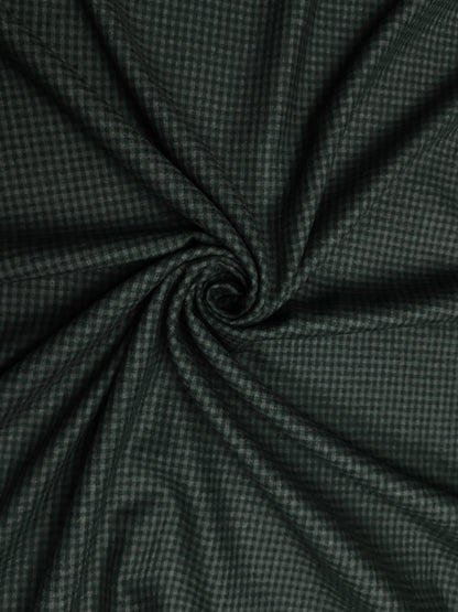 Raymond 100% Wool Premium Suiting Fabric (Green, Microchecks)