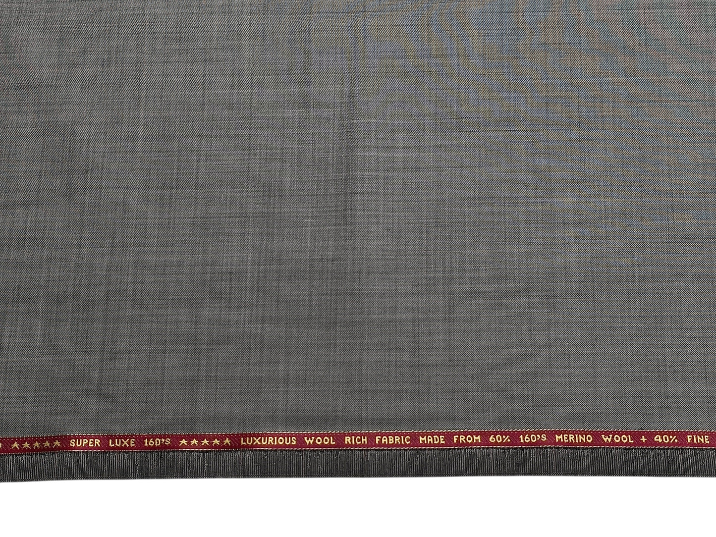 Raymond Super Luxe 60% Wool Super 160s Suiting Fabric (Grey, Self Design)