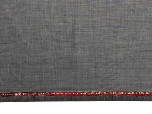 Raymond Super Luxe 60% Wool Super 160s Suiting Fabric (Grey, Self Design)