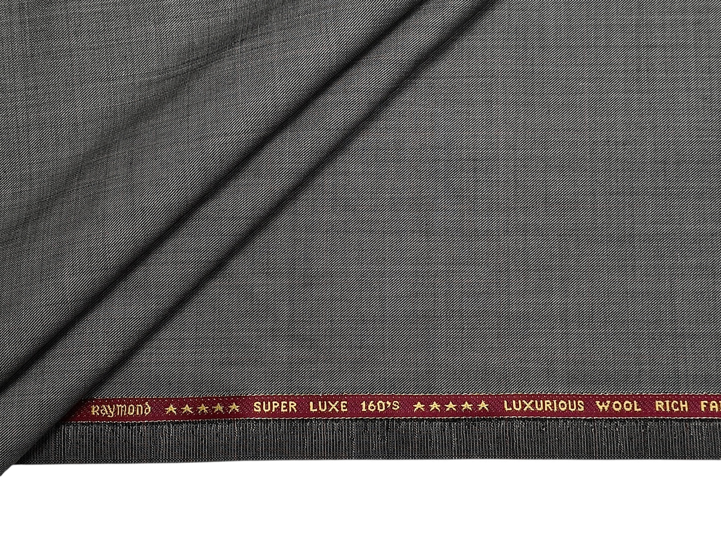 Raymond Super Luxe 60% Wool Super 160s Suiting Fabric (Grey, Self Design)