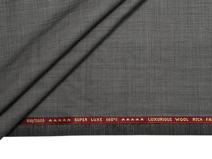 Raymond Super Luxe 60% Wool Super 160s Suiting Fabric (Grey, Self Design)