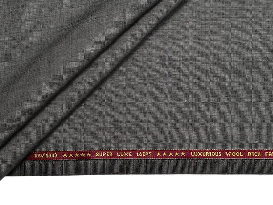 Raymond Super Luxe 60% Wool Super 160s Suiting Fabric (Grey, Self Design)