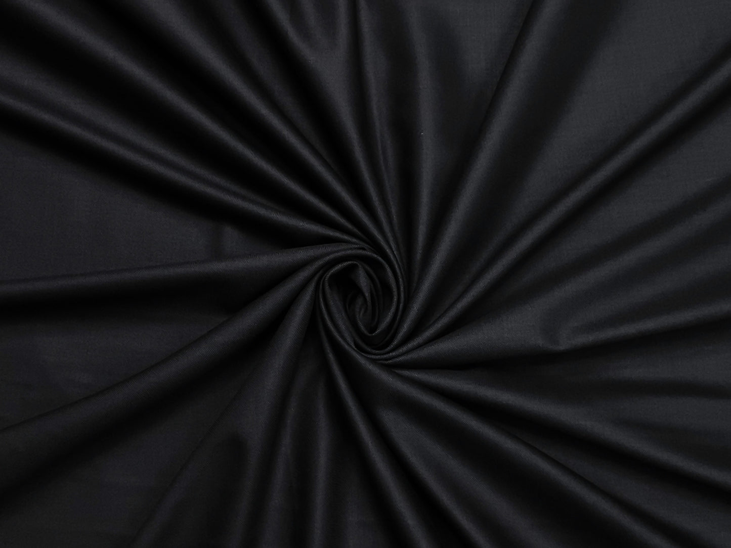 Canetti Italy Super 100s Merino Wool Blend Suiting Fabric (Black , Plain)