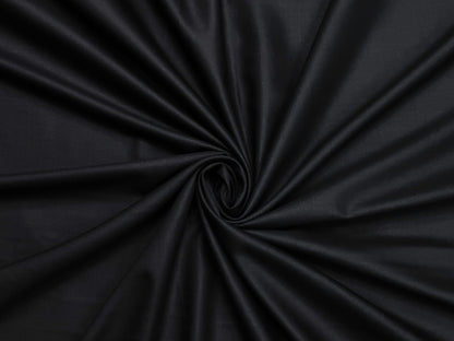 Canetti Italy Super 100s Merino Wool Blend Suiting Fabric (Black , Plain)