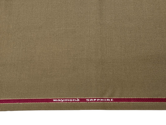 Raymond Sapphire Merino Wool Blended Suiting Fabric (Khaki Brown, Plain)
