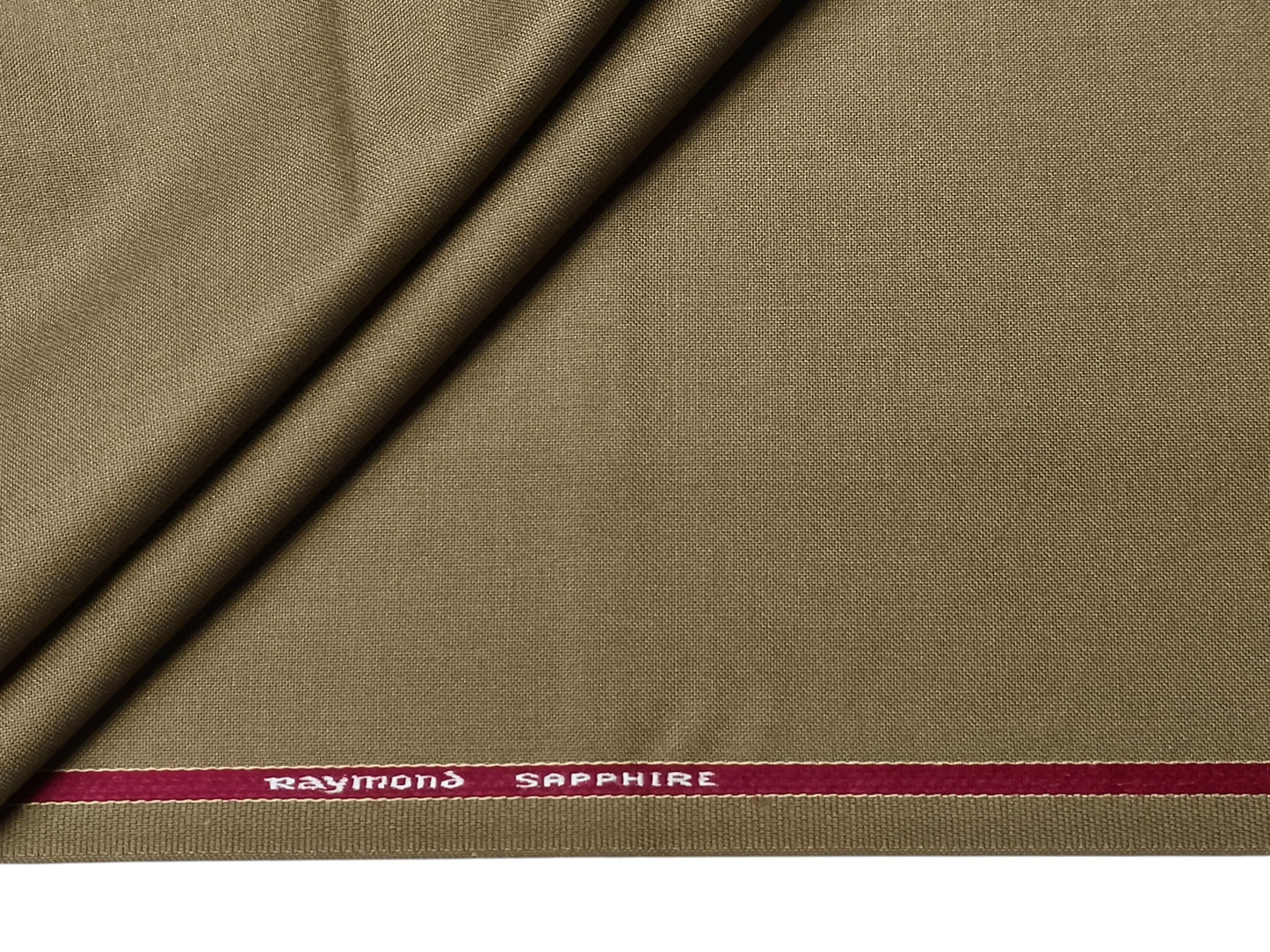 Raymond Sapphire Merino Wool Blended Suiting Fabric (Khaki Brown, Plain)