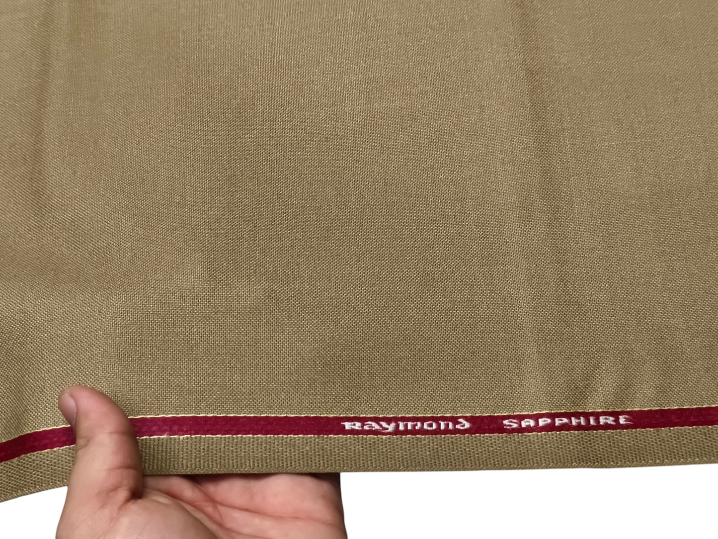 Raymond Sapphire Merino Wool Blended Suiting Fabric (Khaki Brown, Plain)