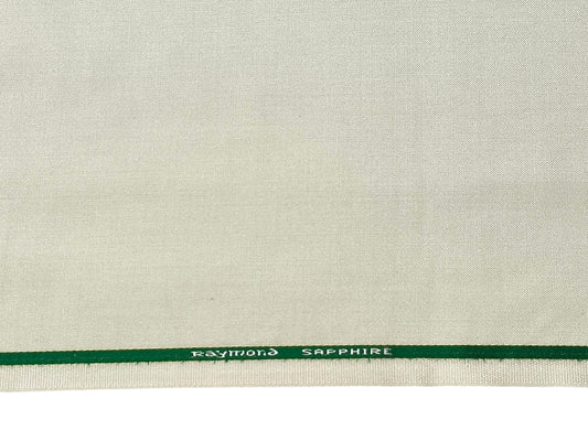 Raymond Sapphire Merino Wool Blended Suiting Fabric (Off White, Plain)