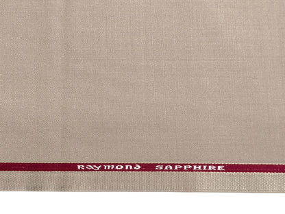 Raymond Sapphire Merino Wool Blended Suiting Fabric (Light Beige, Plain)