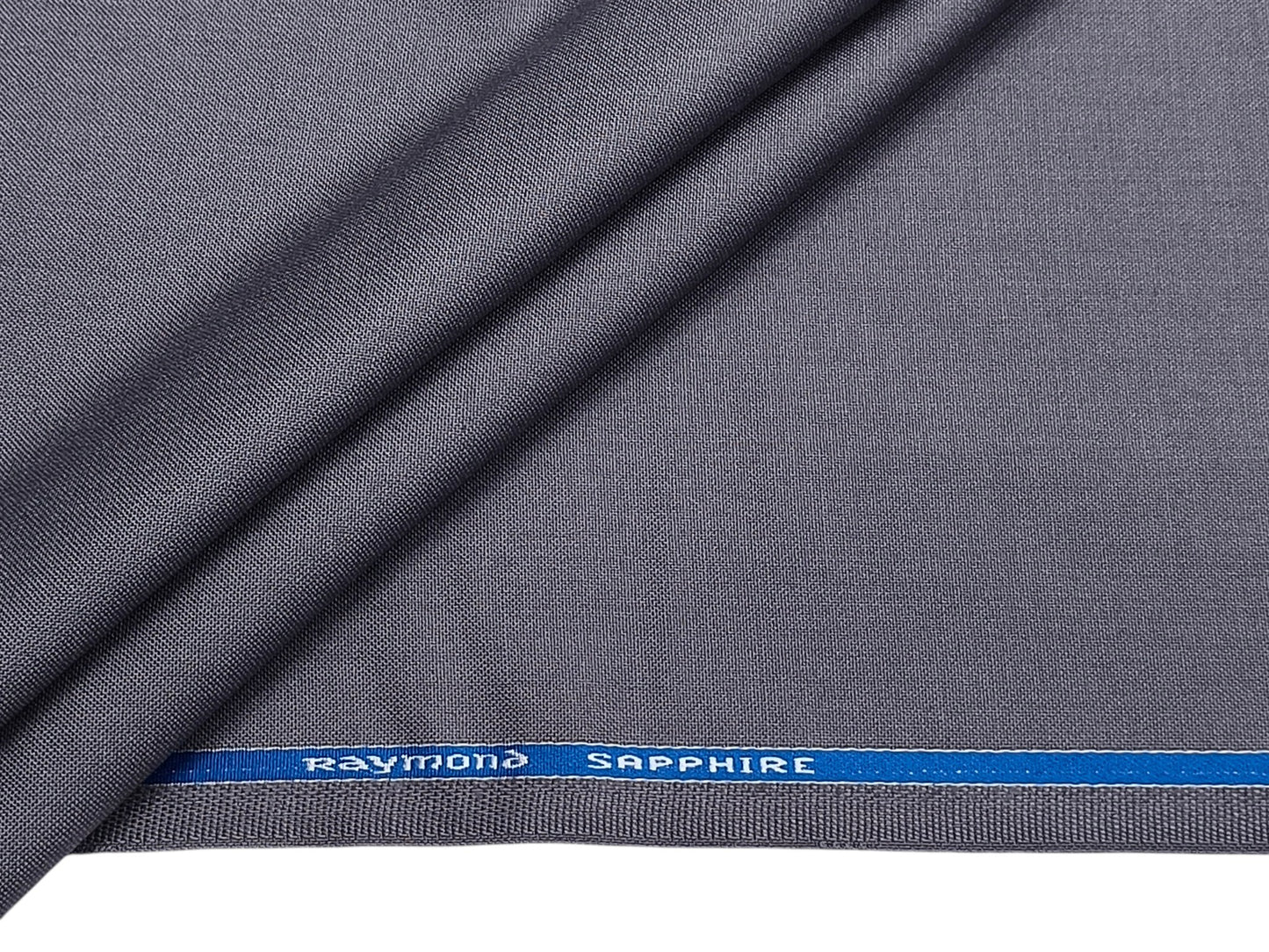 Raymond Sapphire Merino Wool Blended Suiting Fabric (Steel Grey, Plain)