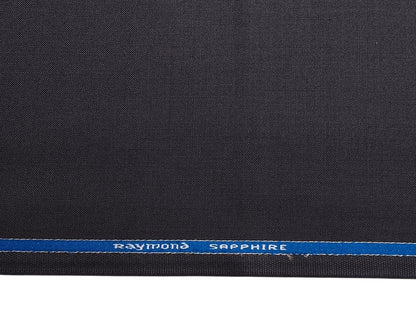 Raymond Sapphire Merino Wool Blended Suiting Fabric (Dark Grey, Plain)